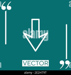 down vector icon Linear icon. Editable stroked line Stock Vector