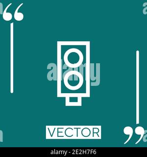 traffic lights vector icon Linear icon. Editable stroked line Stock Vector