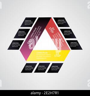 Triangle infographic steps design Stock Vector