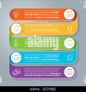 Step by step infographics template Stock Vector