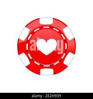 Red casino chip isolated on white background Stock Vector