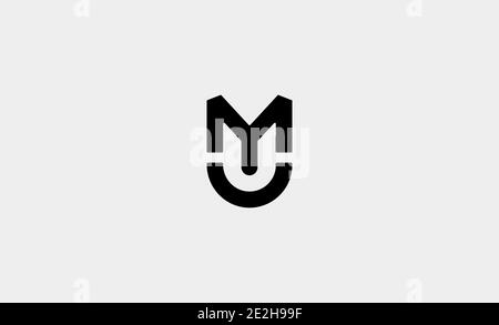 MU UM letter monogram Logo Design Vector Illustration Stock Vector