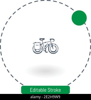 touring vector icon editable stroke outline icons for web and mobile Stock Vector