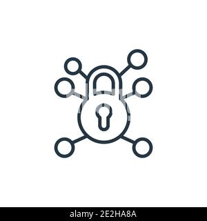 Private network outline vector icon. Thin line black private network icon, flat vector simple element illustration from editable networking concept is Stock Vector