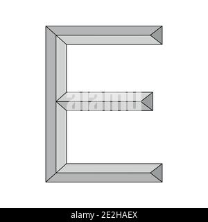 logo three dimensional letter e, vector capital first letter alphabet E logo icon design template elements Stock Vector
