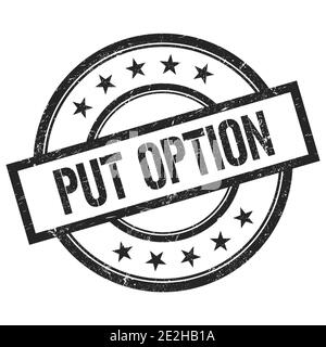 PUT OPTION text written on red round vintage rubber stamp Stock Photo