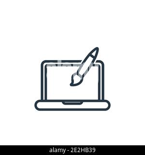 Web graphic outline vector icon. Thin line black web graphic icon, flat vector simple element illustration from editable marketing concept isolated st Stock Vector