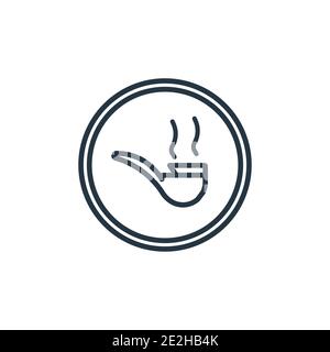 No smoking pipe outline vector icon. Thin line black no smoking pipe icon, flat vector simple element illustration from editable maps and flags concep Stock Vector