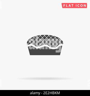 Pie flat vector icon. Hand drawn style design illustrations. Stock Vector