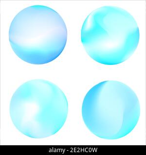 Set of round Vector Gradient. Multicolor Sphere. Modern abstract background texture. Template for design. Isolated objects.Vector Stock Vector