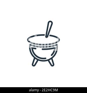 Magic pot icon, linear isolated illustration, thin line vector