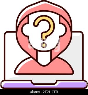 Anonymous cyberbullying RGB color icon Stock Vector