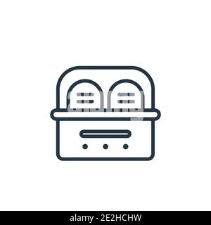Yogurt maker outline vector icon. Thin line black yogurt maker icon, flat vector simple element illustration from editable kitchen concept isolated st Stock Vector