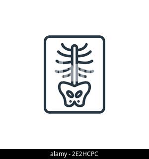 X ray outline vector icon. Thin line black x ray icon, flat vector simple element illustration from editable medical concept isolated on white backgro Stock Vector