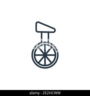 Unicycle outline vector icon. Thin line black unicycle icon, flat vector simple element illustration from editable magic concept isolated stroke on wh Stock Vector