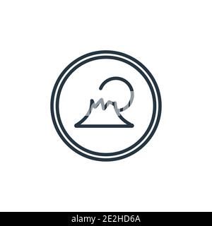 Mount fuji outline vector icon. Thin line black mount fuji icon, flat vector simple element illustration from editable maps and flags concept isolated Stock Vector