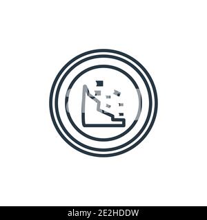 Rock landslide safety outline vector icon. Thin line black rock landslide safety icon, flat vector simple element illustration from editable maps and Stock Vector
