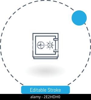 safebox vector icon editable stroke outline icons for web and mobile Stock Vector