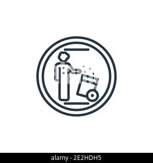 Use dust bin sign outline vector icon. Thin line black use dust bin sign icon, flat vector simple element illustration from editable maps and flags co Stock Vector