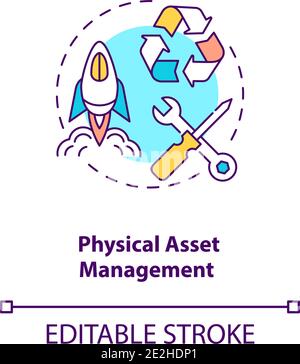 Physical asset management concept icon Stock Vector
