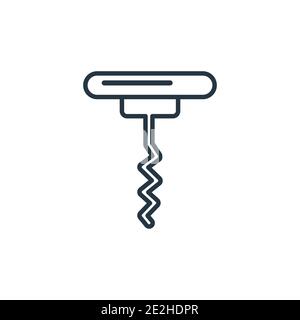 Corkscrew outline vector icon. Thin line black corkscrew icon, flat vector simple element illustration from editable kitchen concept isolated stroke o Stock Vector