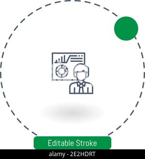 analysing vector icon editable stroke outline icons for web and mobile Stock Vector