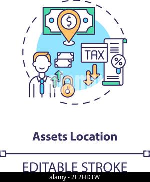 Assets location concept icon Stock Vector