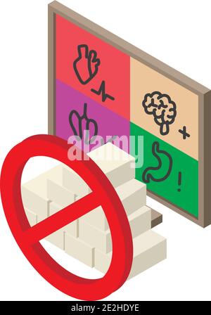 Diabetes prevention icon. Isometric illustration of diabetes prevention vector icon for web Stock Vector