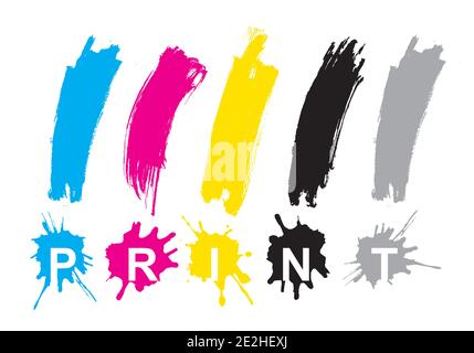 CMYK paint dripping Stock Photo - Alamy