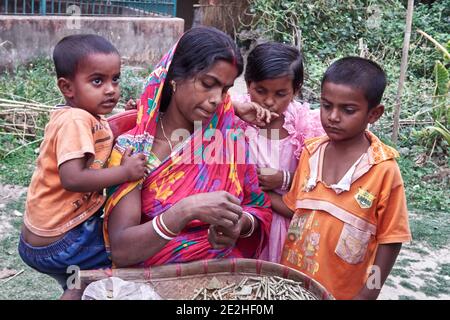 India, West Bengal, Baranagar village, famous for the clay temple Stock ...