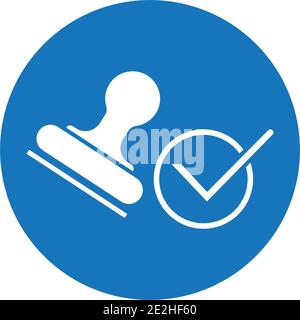 Stamp logo Icon Flat vector illustration design template Stock Vector