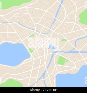 Clean top view of the day time city map with street and river, Blank urban  imagination map, vector illustration Stock Photo - Alamy