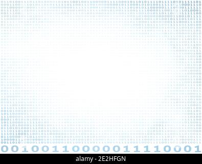 Digital binary code background with grayish blue 0 and 1. Vector graphic pattern with halftone effect Stock Vector