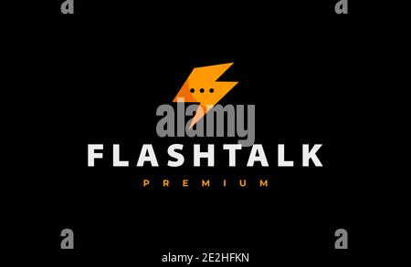 Flash Chat Logo Design Vector Illustration Stock Vector