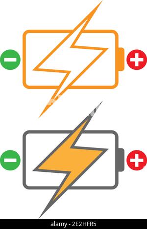 Battery logo icon design template vector illustration Stock Vector