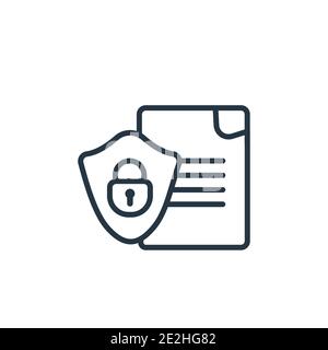 File security outline vector icon. Thin line black file security icon, flat vector simple element illustration from editable internet security concept Stock Vector