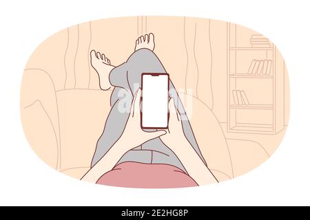 Smartphone, online communication, chatting concept Stock Vector