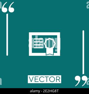 education certificate vector icon Linear icon. Editable stroke line Stock Vector