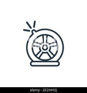 Puncture in a wheel outline vector icon. Thin line black puncture in a wheel icon, flat vector simple element illustration from editable insurance con Stock Vector