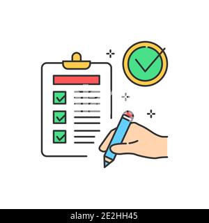 Sign a contract color line icon. Crowdfunding. Sign for web page, app. UI UX GUI design element. Editable stroke Stock Vector