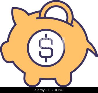 Money saving RGB color icon Stock Vector