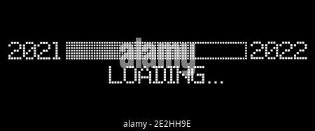 pixelated progress bar year 2021 to 2022 loading vector illustration Stock Vector