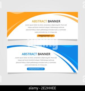 Abstract blue and orange wave banners templates Stock Vector