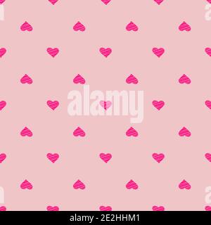 Seamless hearts sendless vector ornament - Happy Valentines Day holiday background Stock Vector