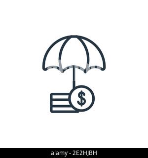 Protection outline vector icon. Thin line black protection icon, flat vector simple element illustration from editable insurance concept isolated on w Stock Vector