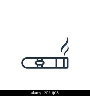 Cigar outline vector icon. Thin line black cigar icon, flat vector simple element illustration from editable luxury concept isolated stroke on white b Stock Vector