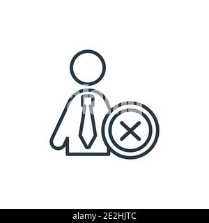Remove user outline vector icon. Thin line black remove user icon, flat vector simple element illustration from editable human resources concept isola Stock Vector