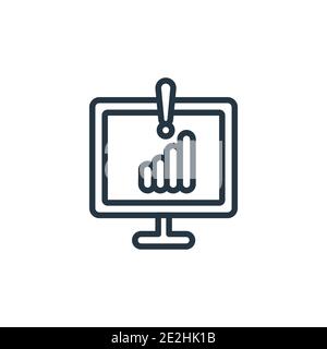 Connection error outline vector icon. Thin line black connection error icon, flat vector simple element illustration from editable networking concept Stock Vector