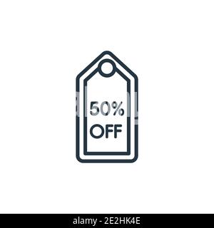 Off outline vector icon. Thin line black off icon, flat vector simple element illustration from editable marketing concept isolated stroke on white ba Stock Vector