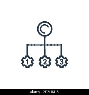 Interconnected outline vector icon. Thin line black interconnected icon, flat vector simple element illustration from editable infographics concept is Stock Vector